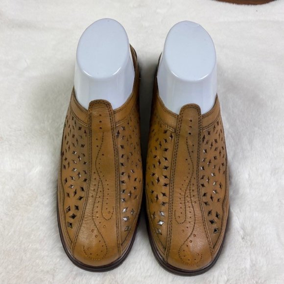 Laura Scott Leather Sugar Mules Laser Cut, size 10 - Picture 2 of 13
